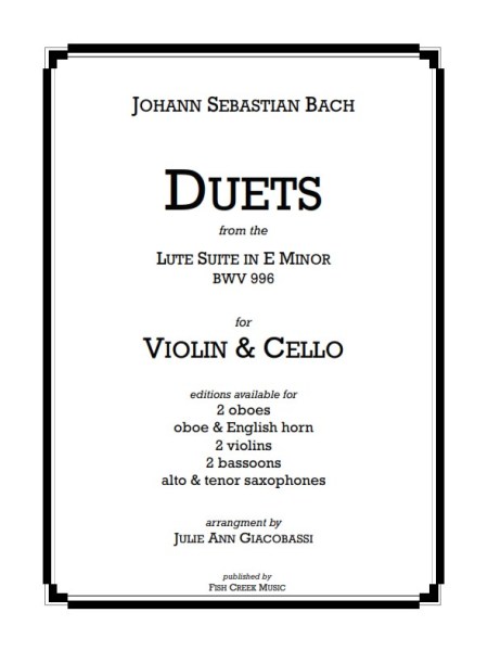 Bach Duets from the Lute Suite in E minor (Vln/Vc)