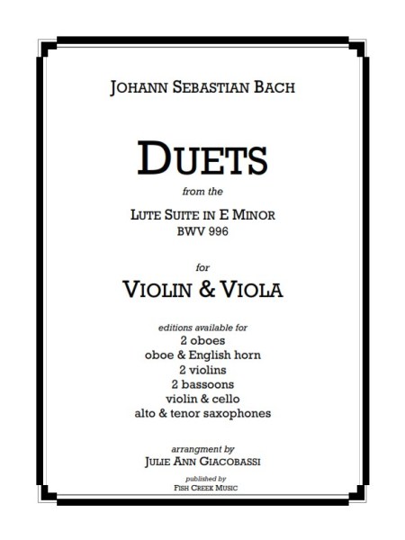 Bach Duets from the Lute Suite in E minor (Vln/Vla)